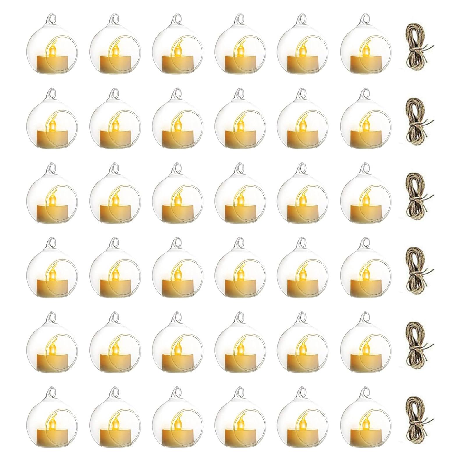 Soporte de Vela Colgante NUPTIO de Vidrio 6 cm - 36 Pcs