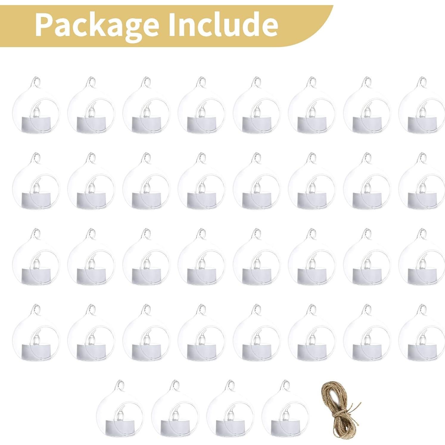 Soporte de Vela Colgante NUPTIO de Vidrio 6 cm - 36 Pcs