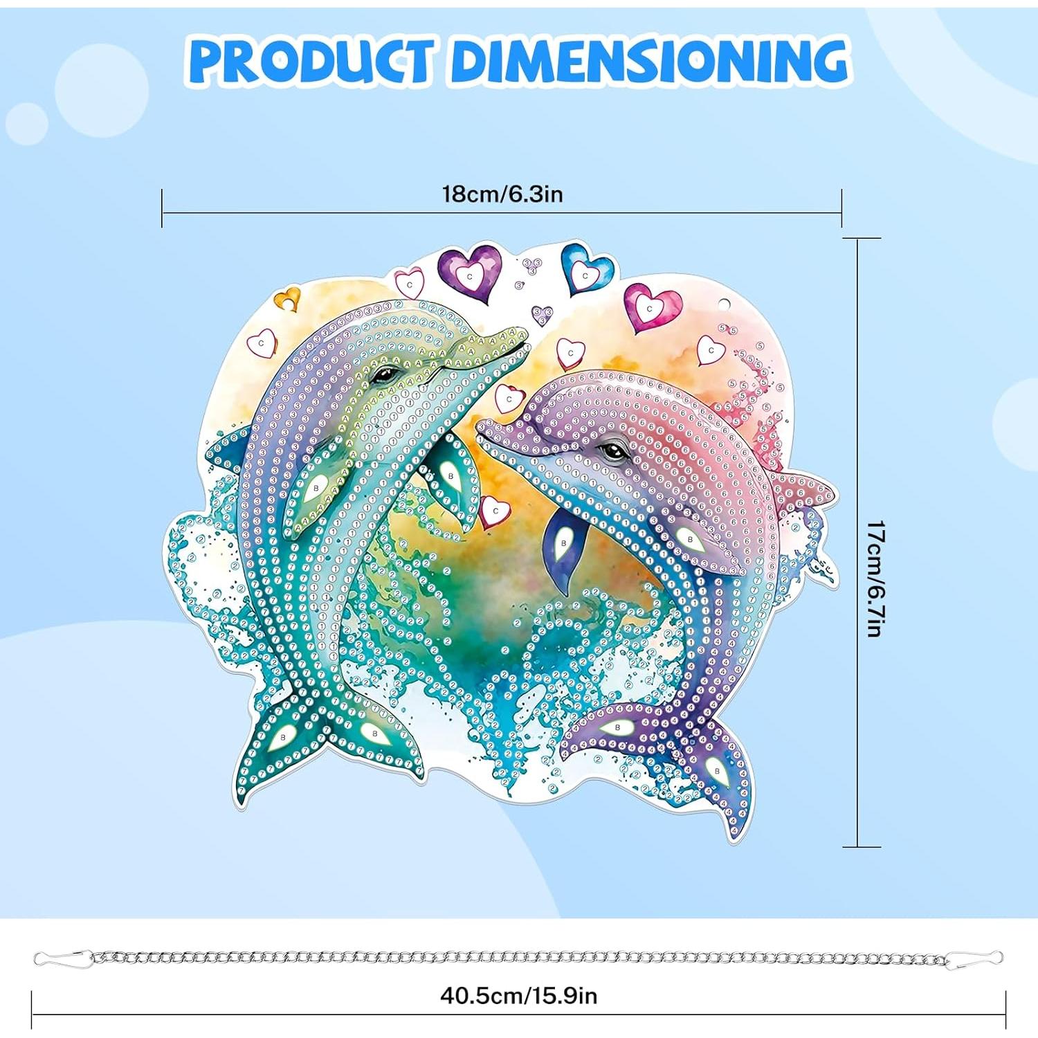 Kit de Arte de Diamante Bowetile Delfín 5D para Adultos y Niños