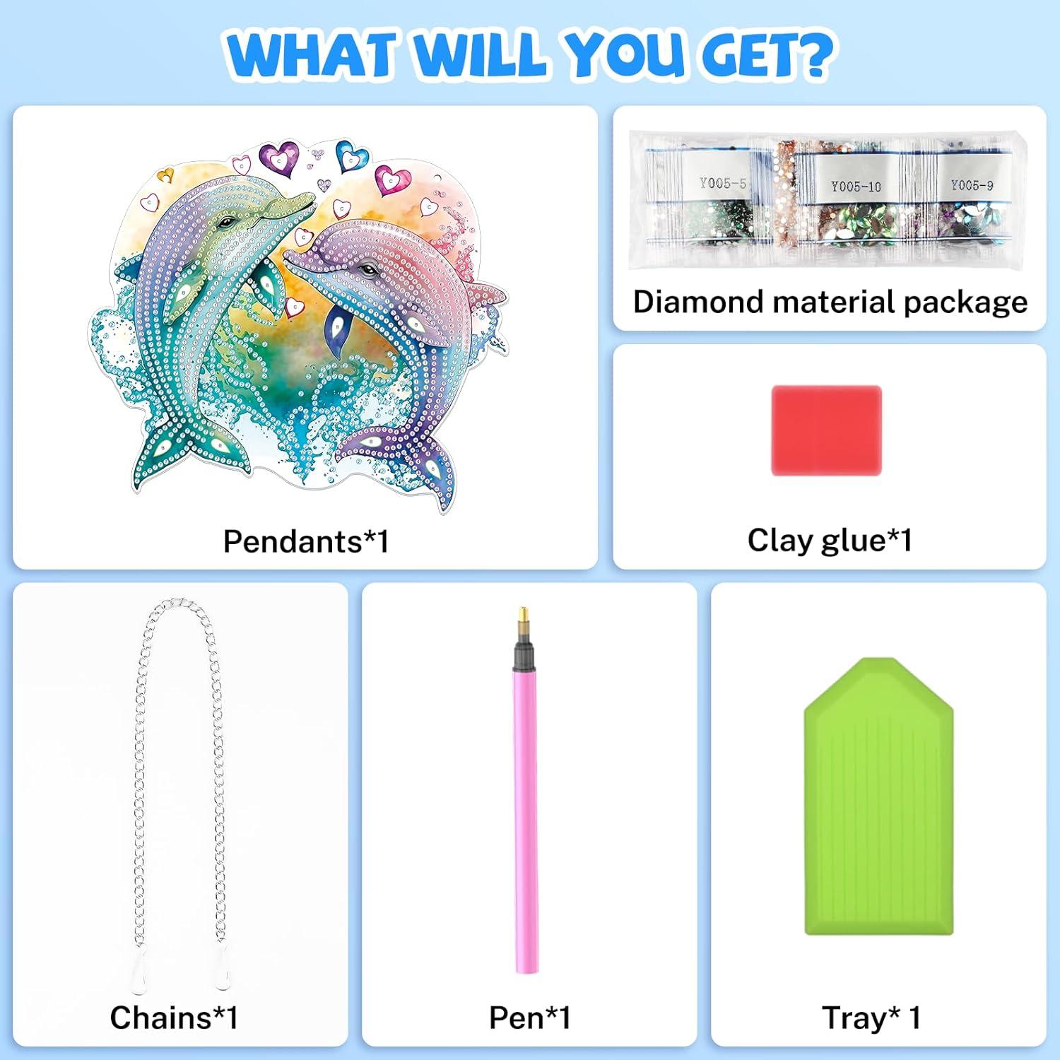 Kit de Arte de Diamante Bowetile Delfín 5D para Adultos y Niños