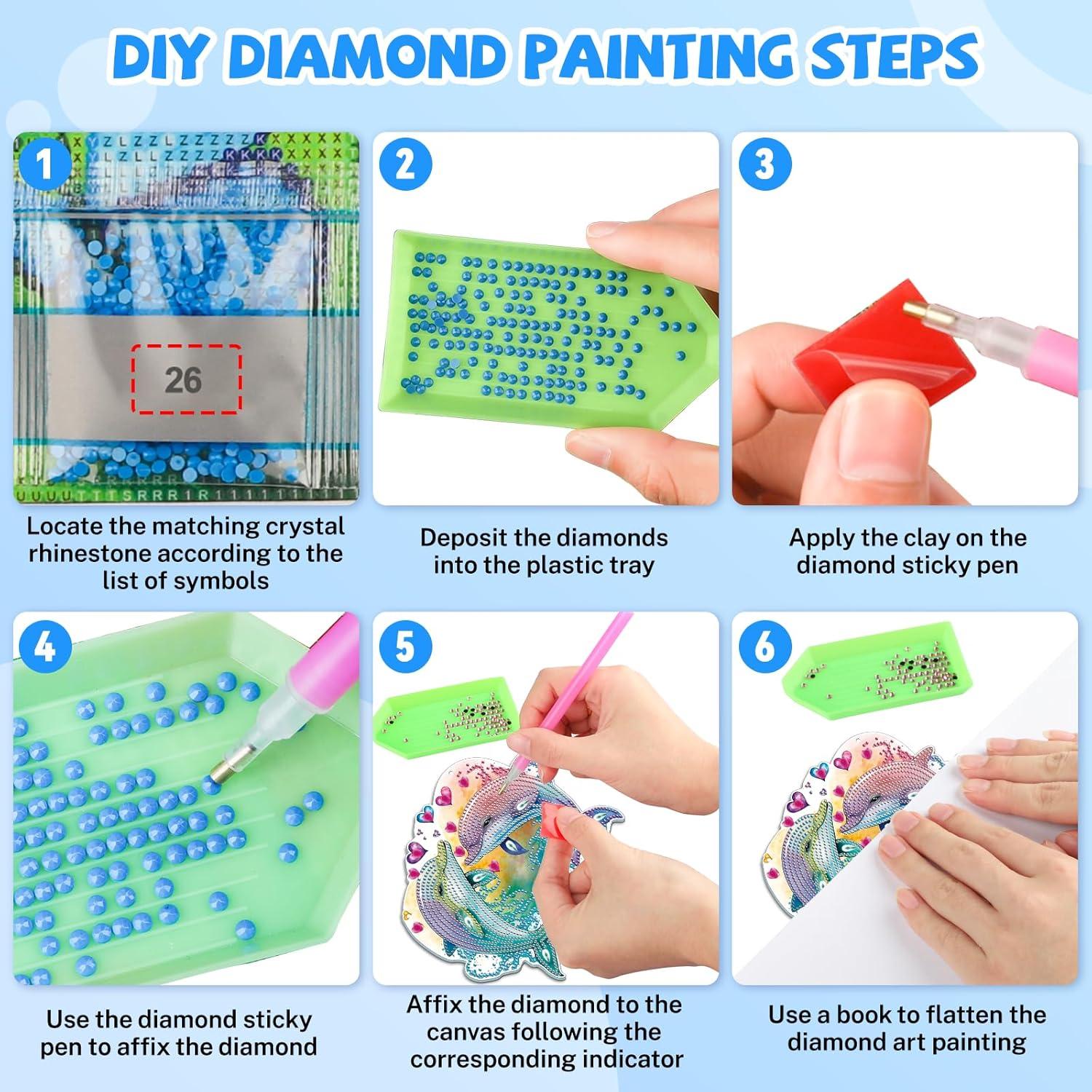 Kit de Arte de Diamante Bowetile Delfín 5D para Adultos y Niños