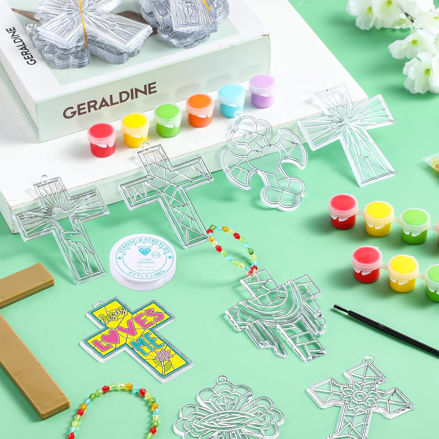 Kit de Manualidades Religiosas Pasimy 36 Suncatchers Cruz DIY