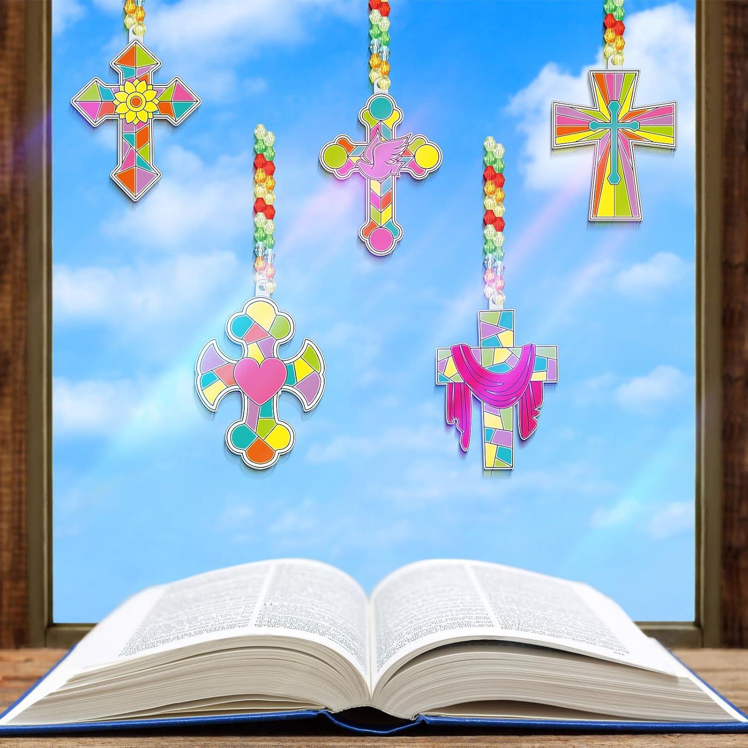 Kit de Manualidades Religiosas Pasimy 36 Suncatchers Cruz DIY