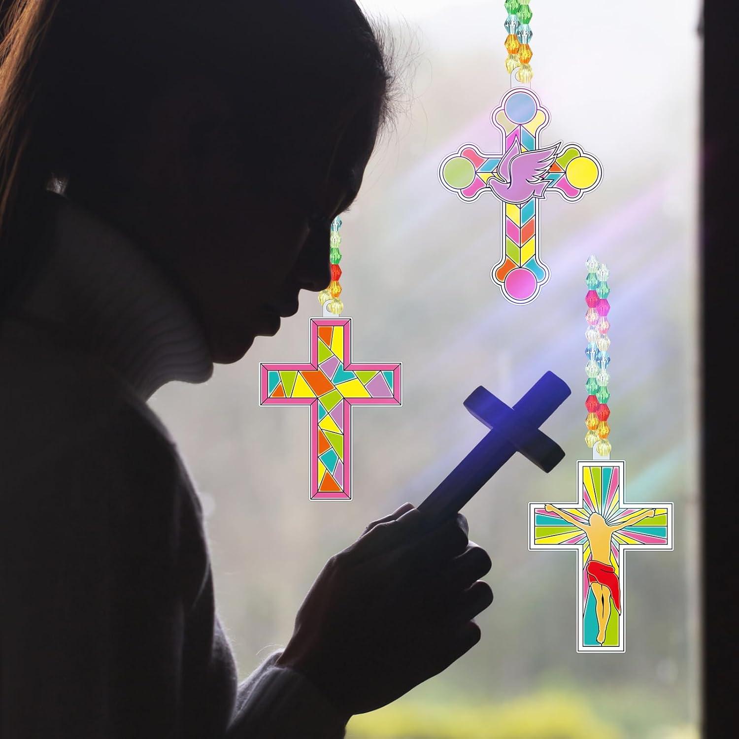 Kit de Manualidades Religiosas Pasimy 36 Suncatchers Cruz DIY