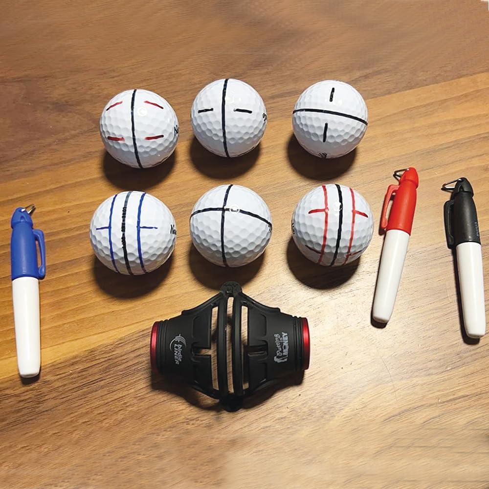 Kit de Alineación de Pelotas de Golf BIRDIE79 con 3 Marcadores