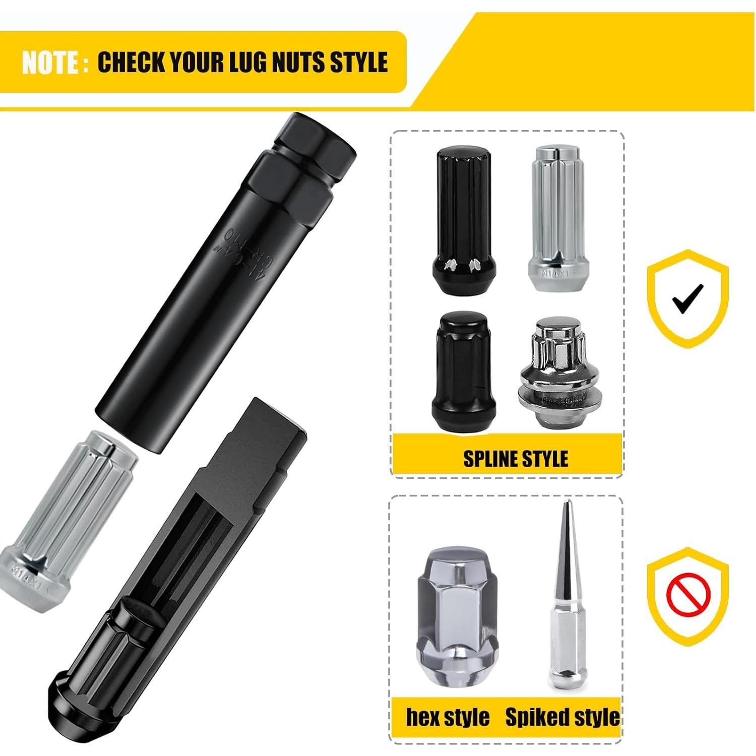 Llave de Tuerca de 7 Puntas GearTrust - Acero Aleado Negro