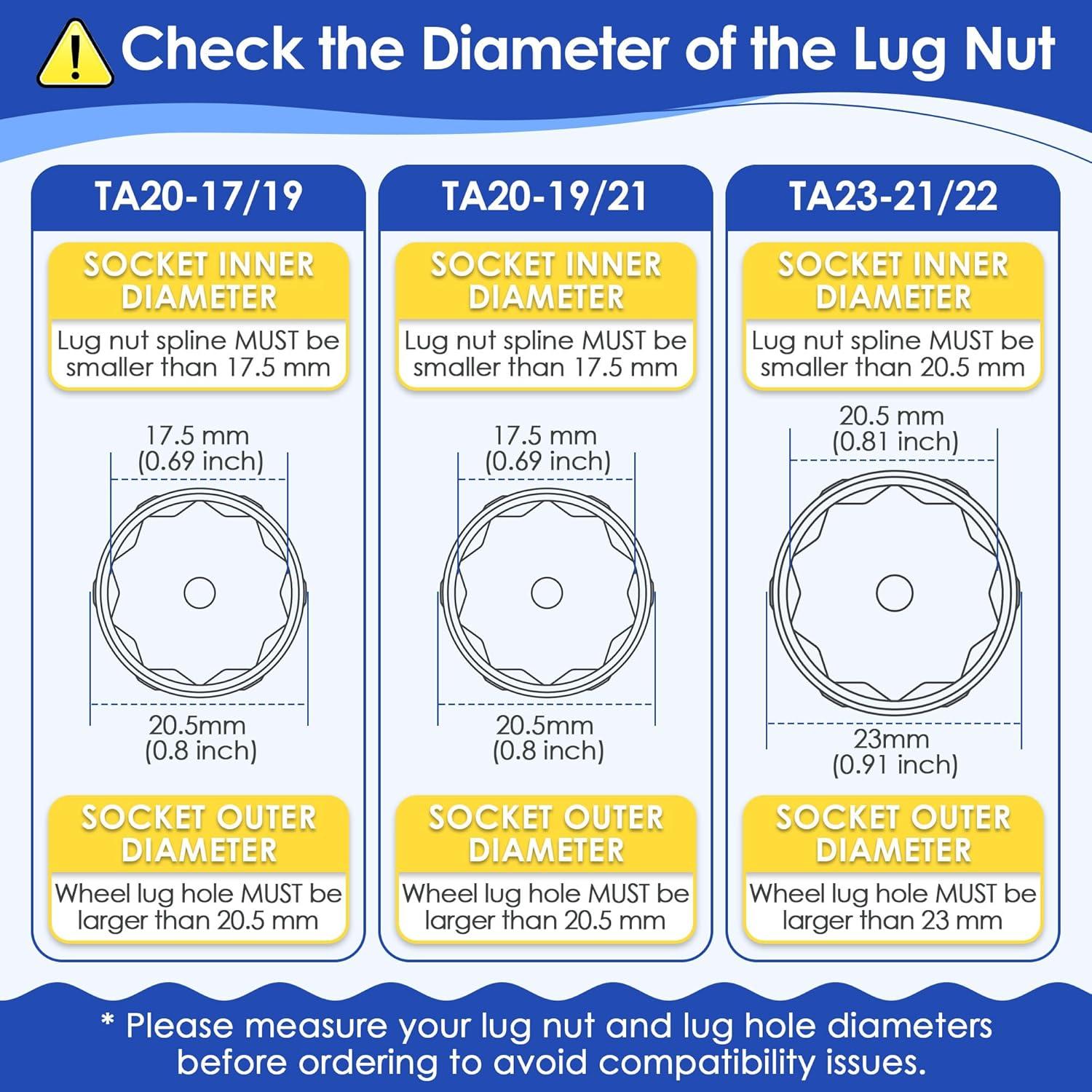 Juego de 3 Llaves de Tuerca Spline 10 Feekoon para SUV