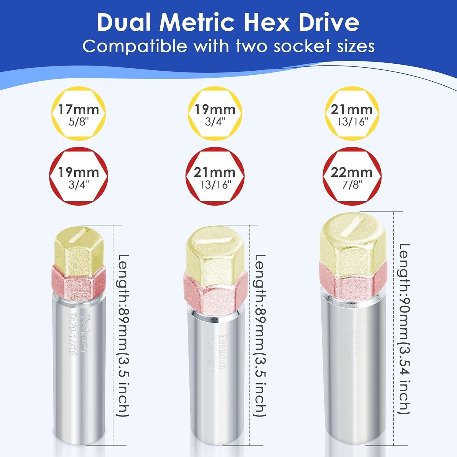 Juego de 3 Llaves de Tuerca Spline 10 Feekoon para SUV