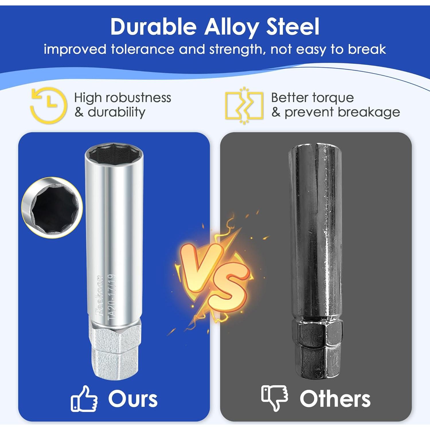Juego de 3 Llaves de Tuerca Spline 10 Feekoon para SUV
