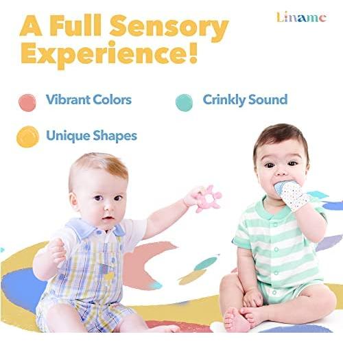 Mitones de Dentición Liname 2 Pack Azul - Silicona Texturizada