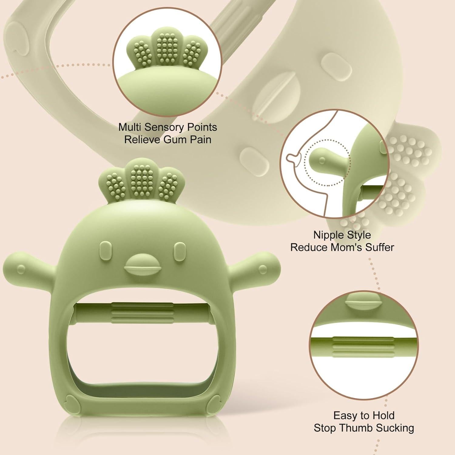 Paquete de 2 Juguetes de Dentición Silicona Bebés 0-12 Meses