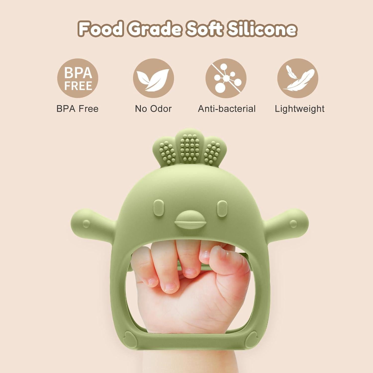 Paquete de 2 Juguetes de Dentición Silicona Bebés 0-12 Meses