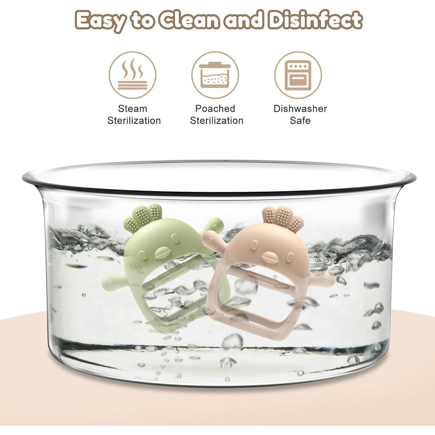 Paquete de 2 Juguetes de Dentición Silicona Bebés 0-12 Meses