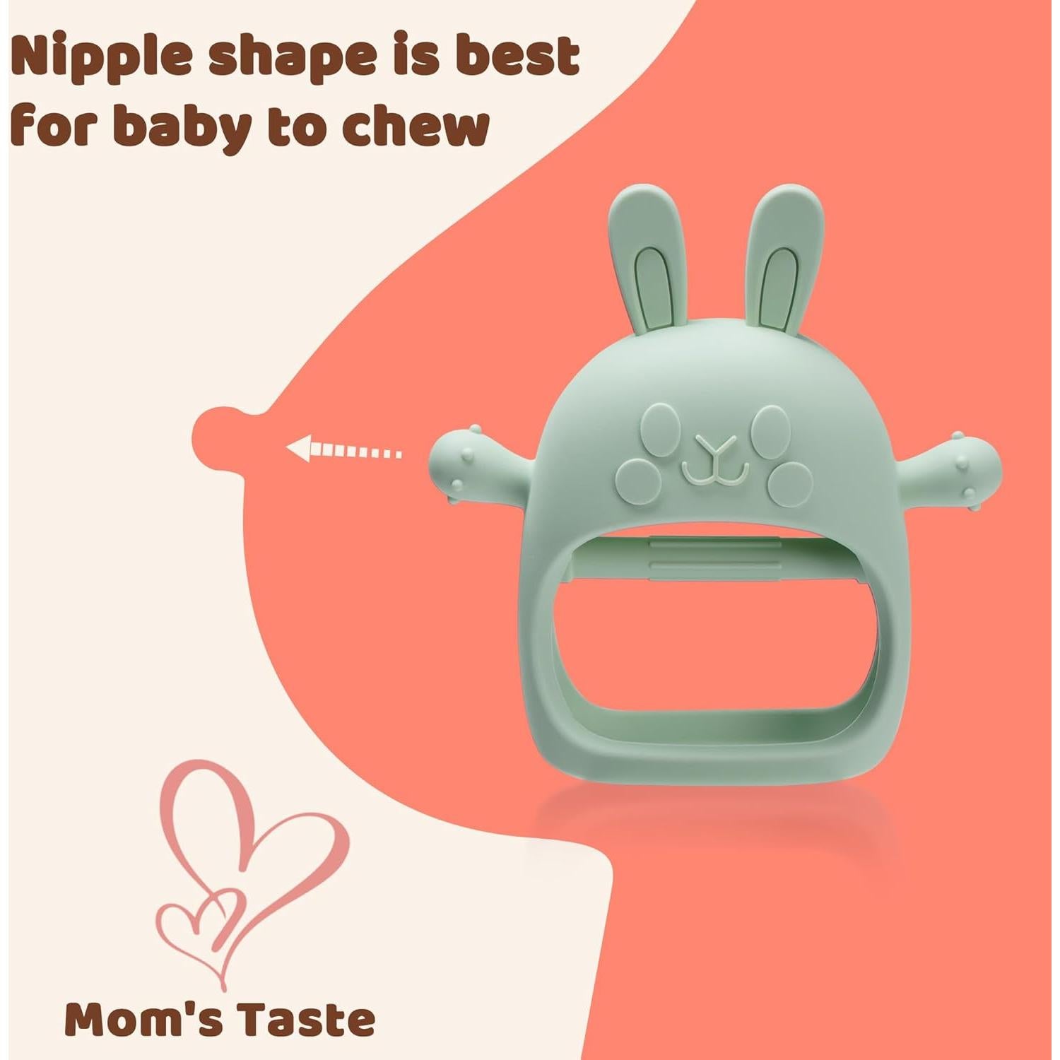 Mordedor de Conejo de Pascua para Bebés Silicona Grado Alimenticio