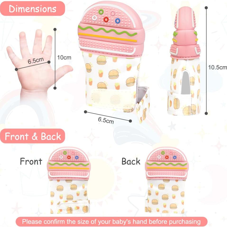 2 Mitones de Silicona para Dentición Bebés 0-12 Meses