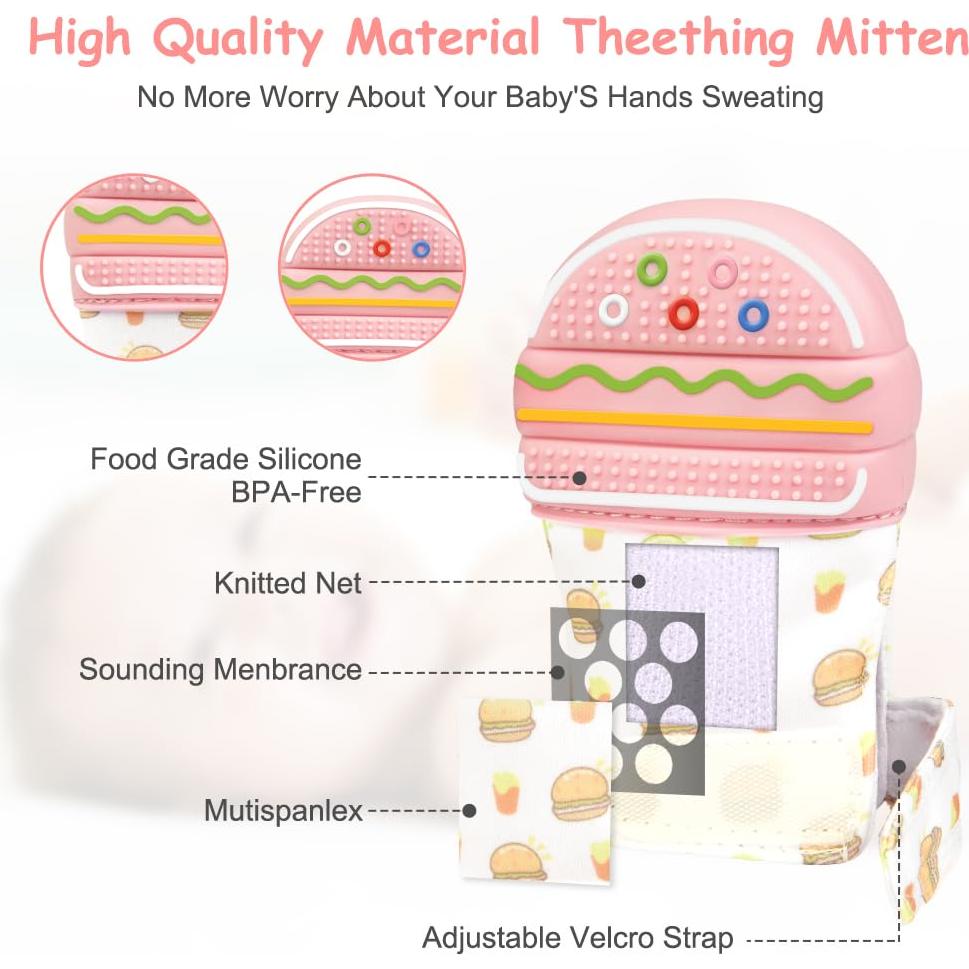2 Mitones de Silicona para Dentición Bebés 0-12 Meses