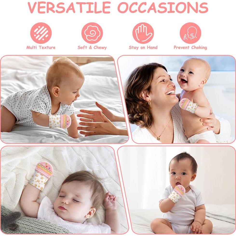 2 Mitones de Silicona para Dentición Bebés 0-12 Meses