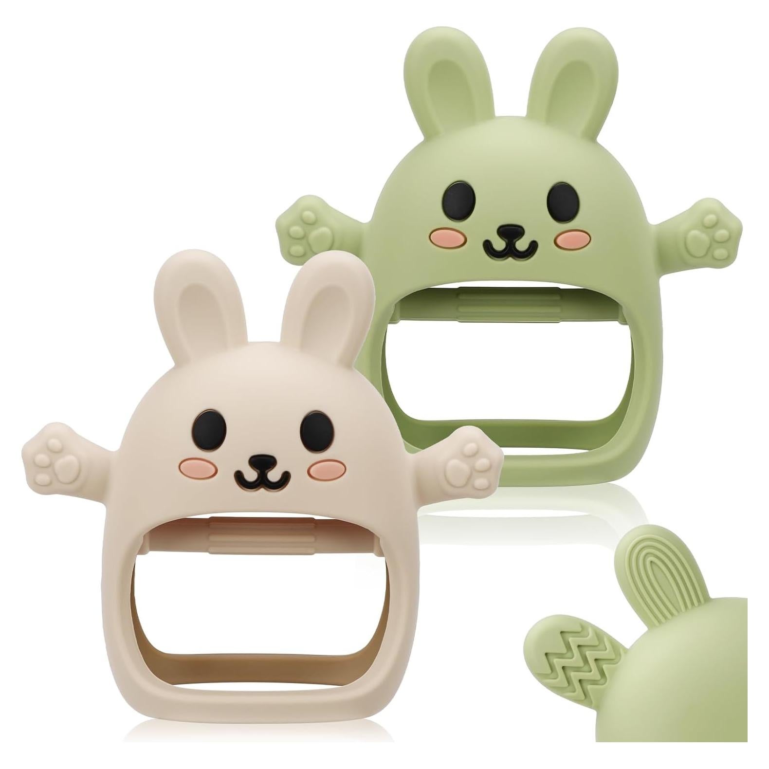 Paquete de 2 Juguetes de Dentición Silicona Suave Bebés 0-12 Meses