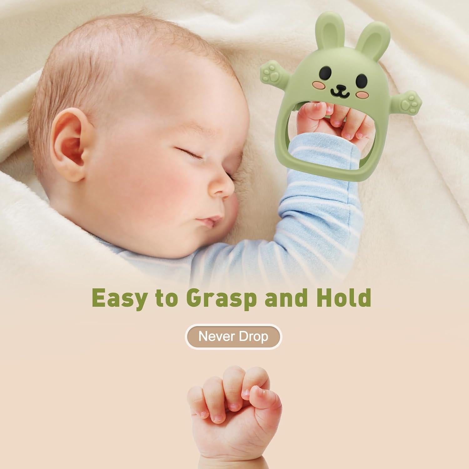 Paquete de 2 Juguetes de Dentición Silicona Suave Bebés 0-12 Meses