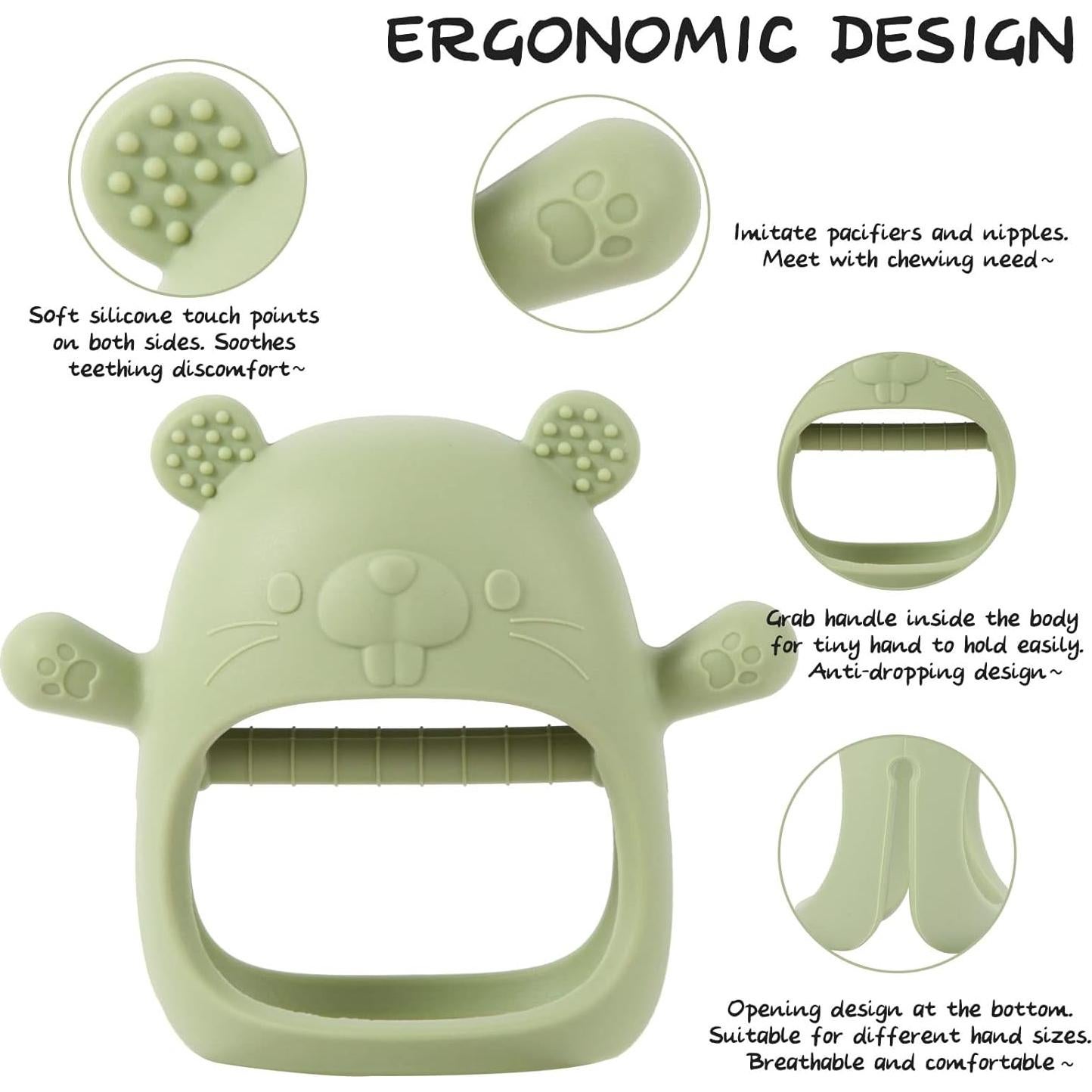 Mordedores de Dentición para Bebés 0-6 Meses - Silicona BPA Free