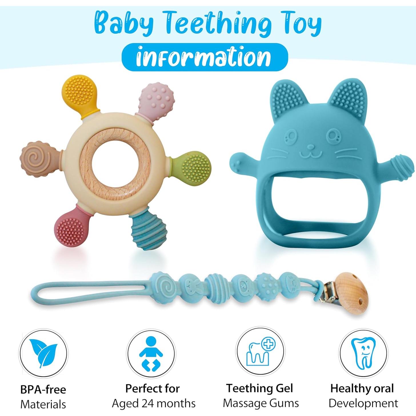 Conjunto de Juguetes de Dentición Fun-Z-Play 3 en 1 Azul