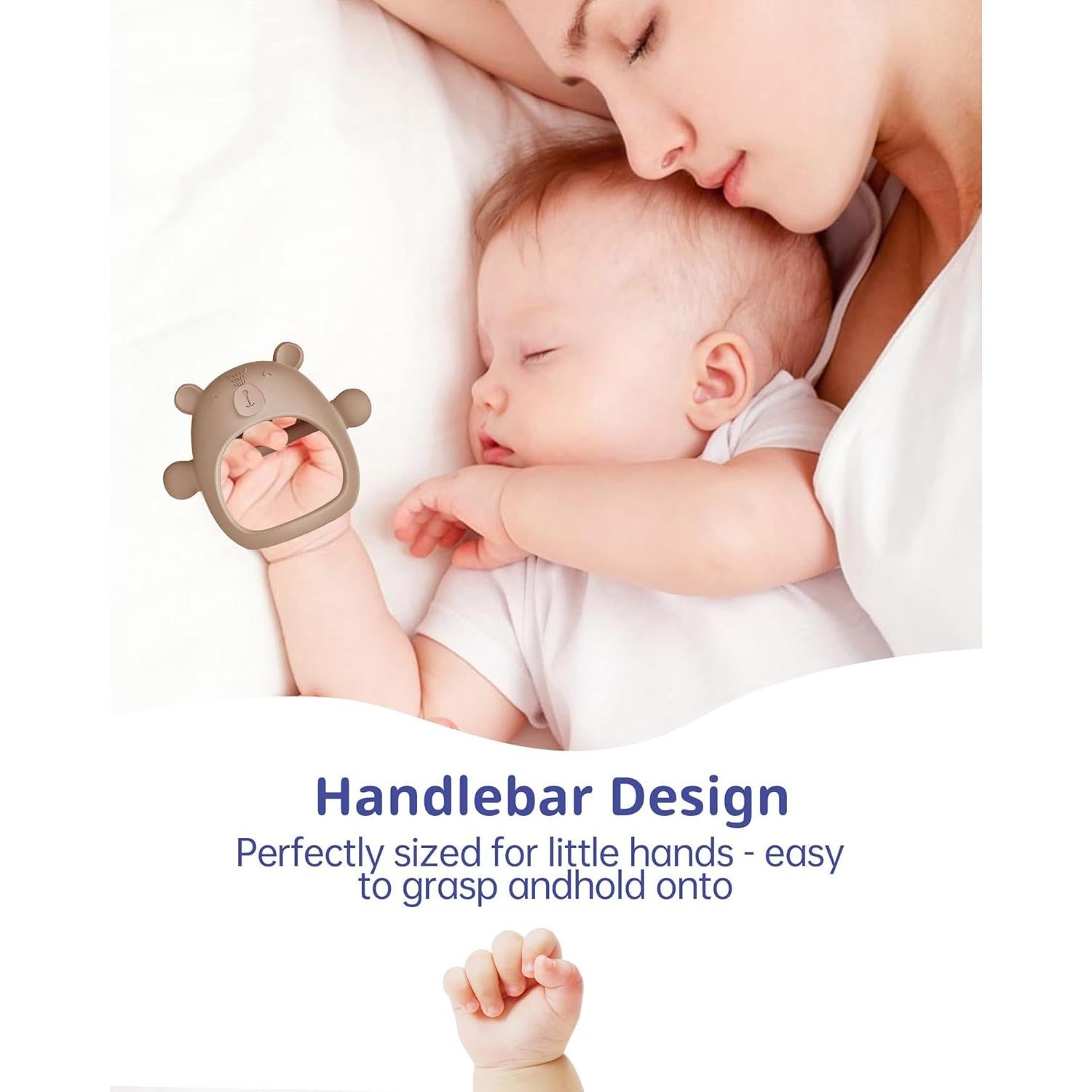 3 Mordedores de Silicona Queerick para Bebés 0-6 Meses