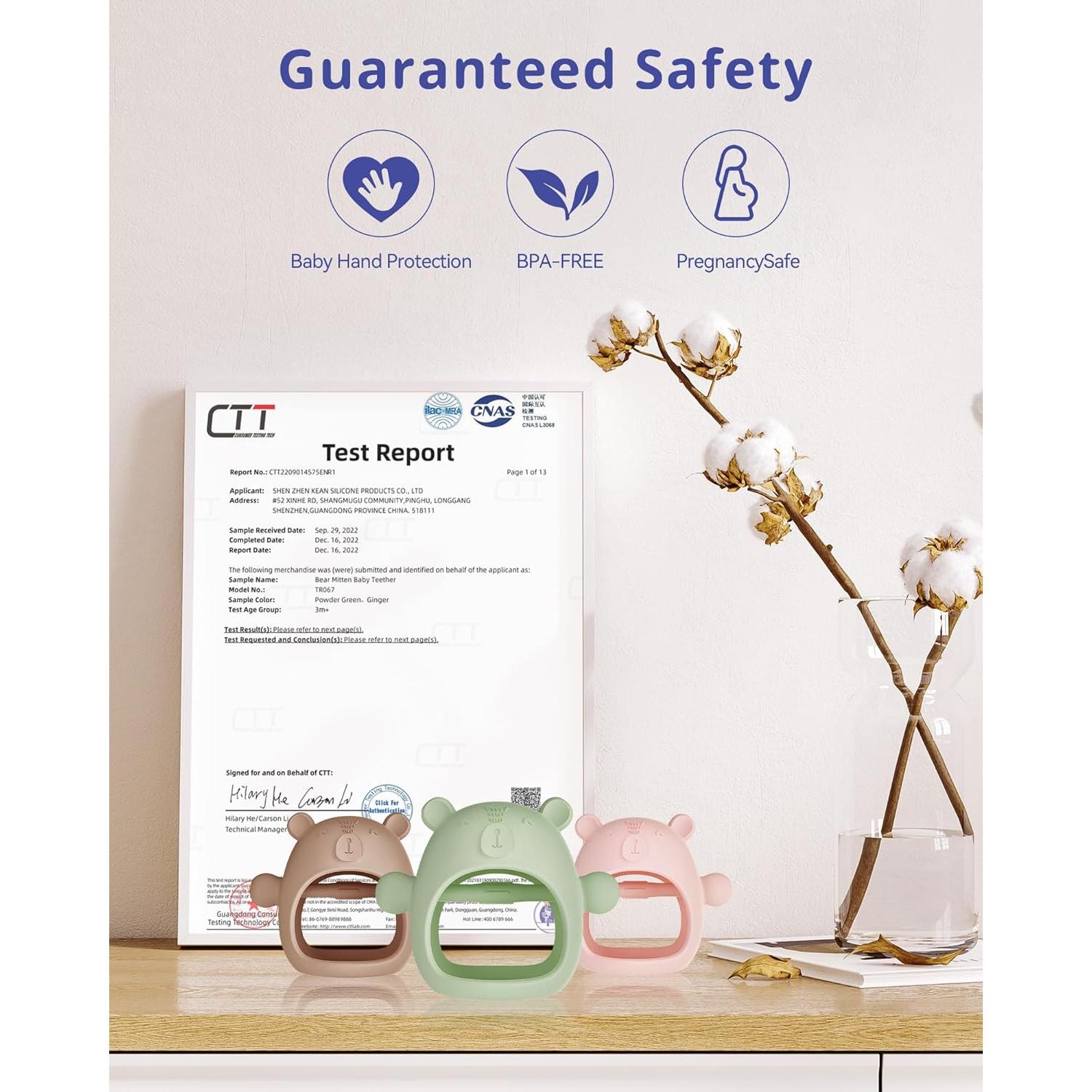 3 Mordedores de Silicona Queerick para Bebés 0-6 Meses