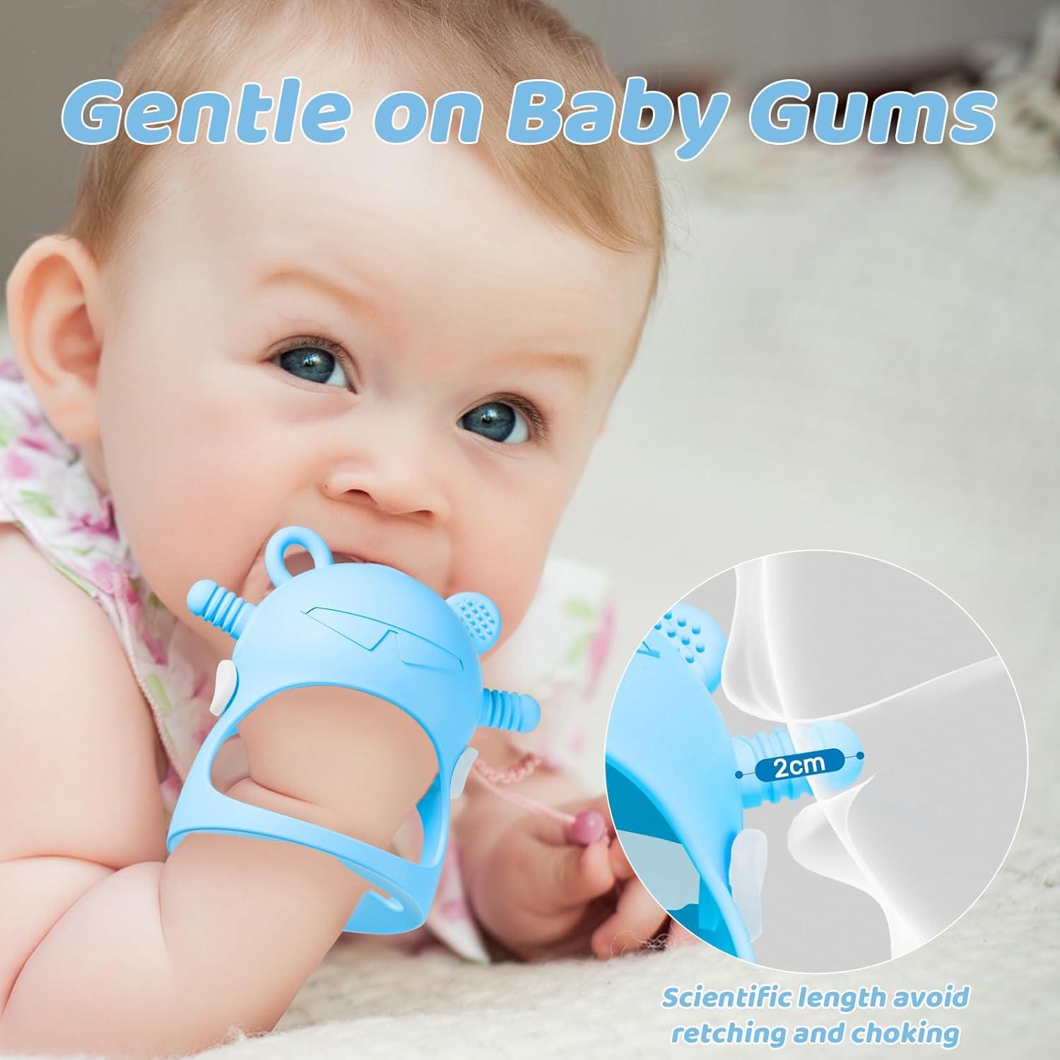 Mordedor de Silicona NCVI para Bebés 0-6 Meses Robot Azul Claro