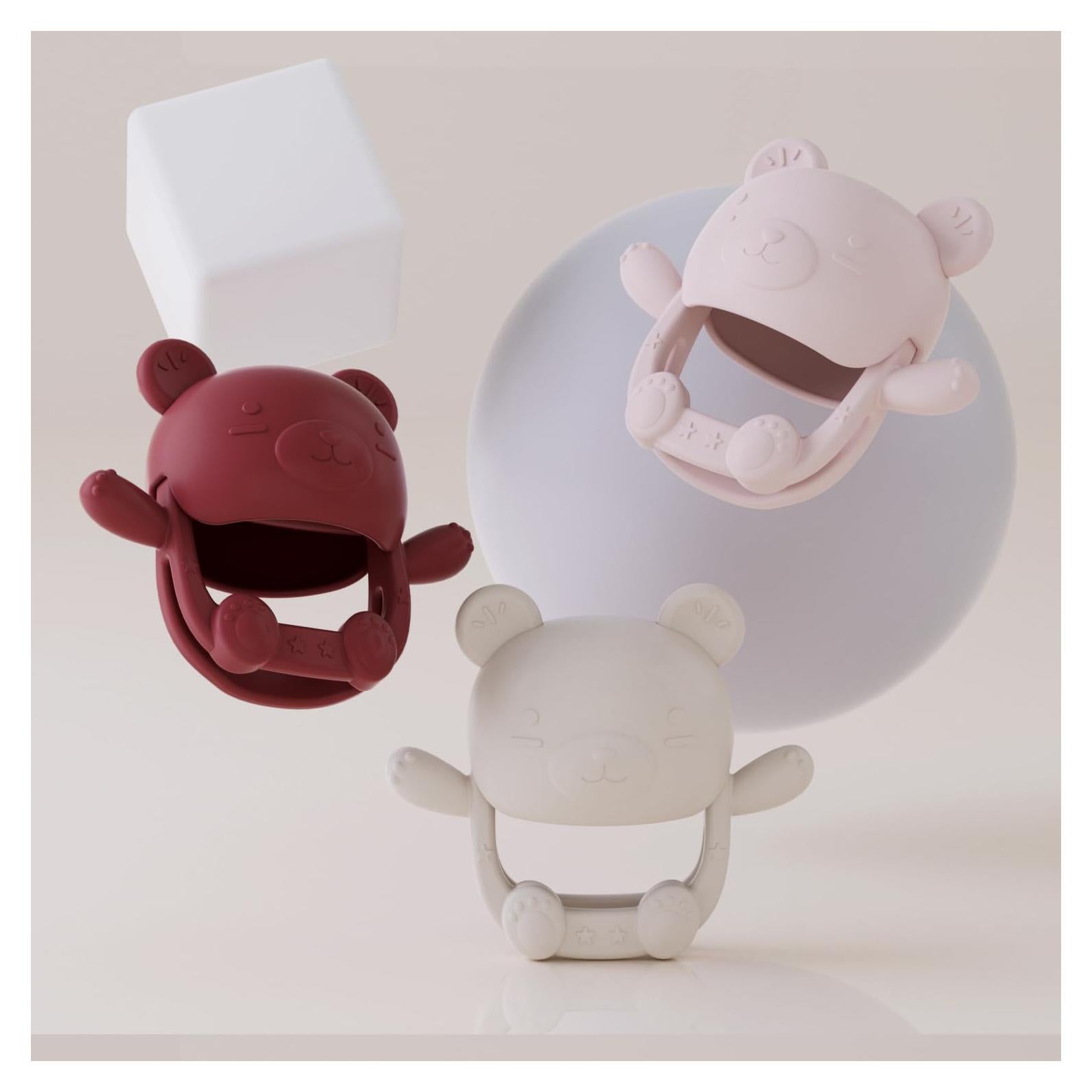 Chupete de Silicona Oso Rosa para Bebés 0-12 Meses - 3 Unidades