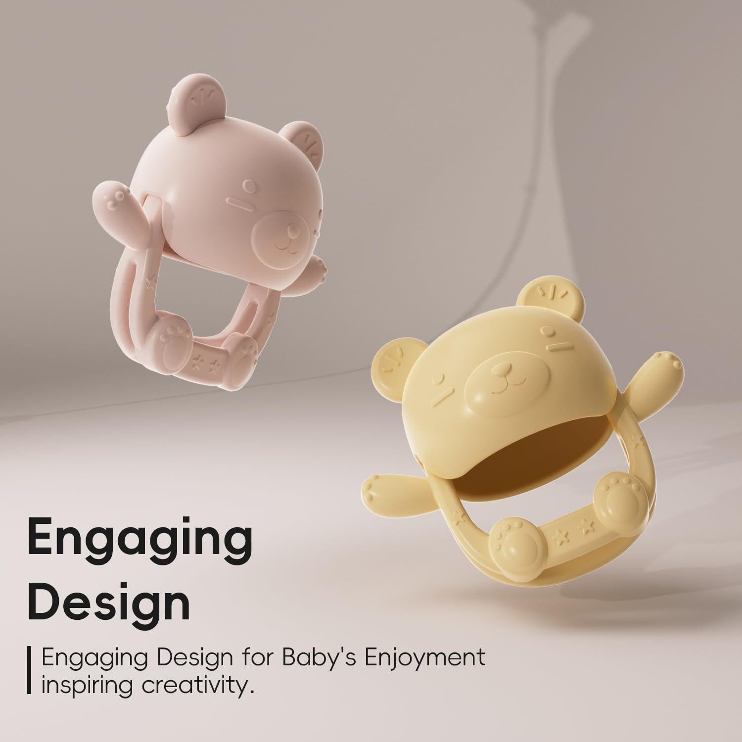 Chupete de Silicona Oso Rosa para Bebés 0-12 Meses - 3 Unidades