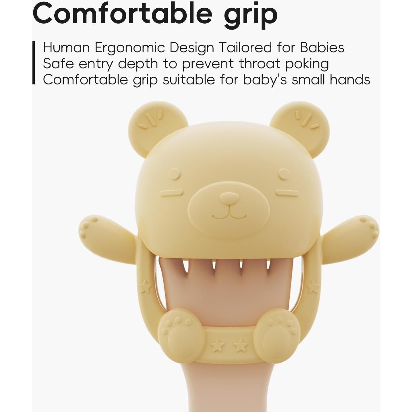 Chupete de Silicona Oso Rosa para Bebés 0-12 Meses - 3 Unidades