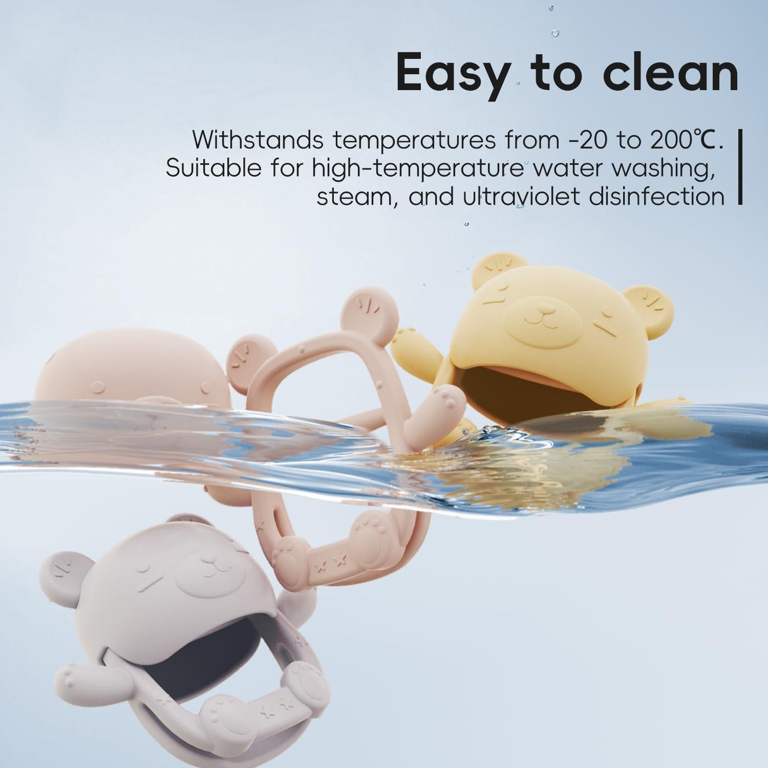 Chupete de Silicona Oso Rosa para Bebés 0-12 Meses - 3 Unidades