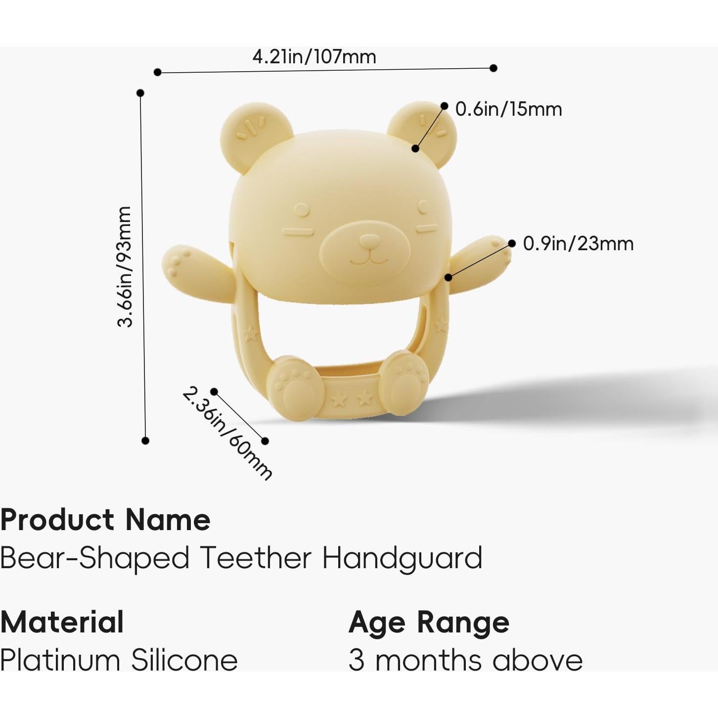 Chupete de Silicona Oso Rosa para Bebés 0-12 Meses - 3 Unidades