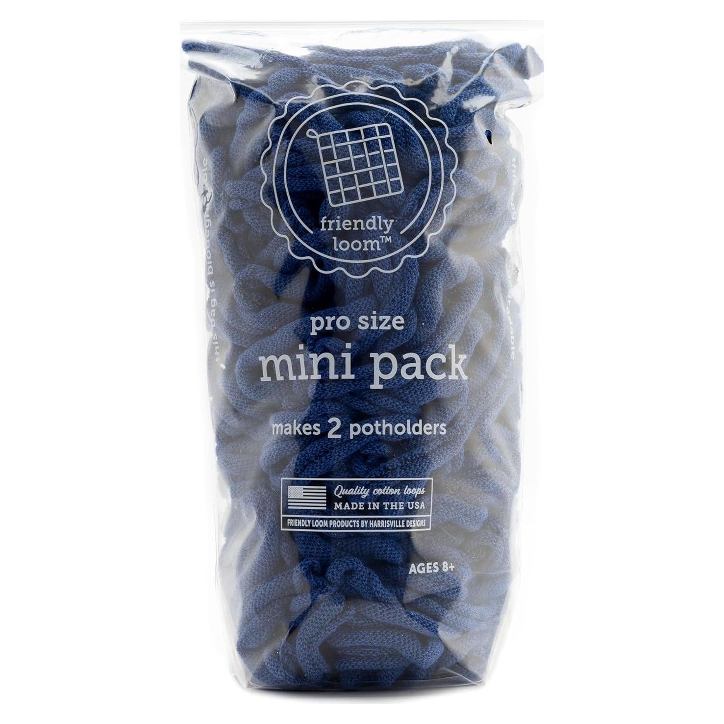 Kit de Bucles de Algodón PRO Harrisville 10" Azul - 2 Potholders