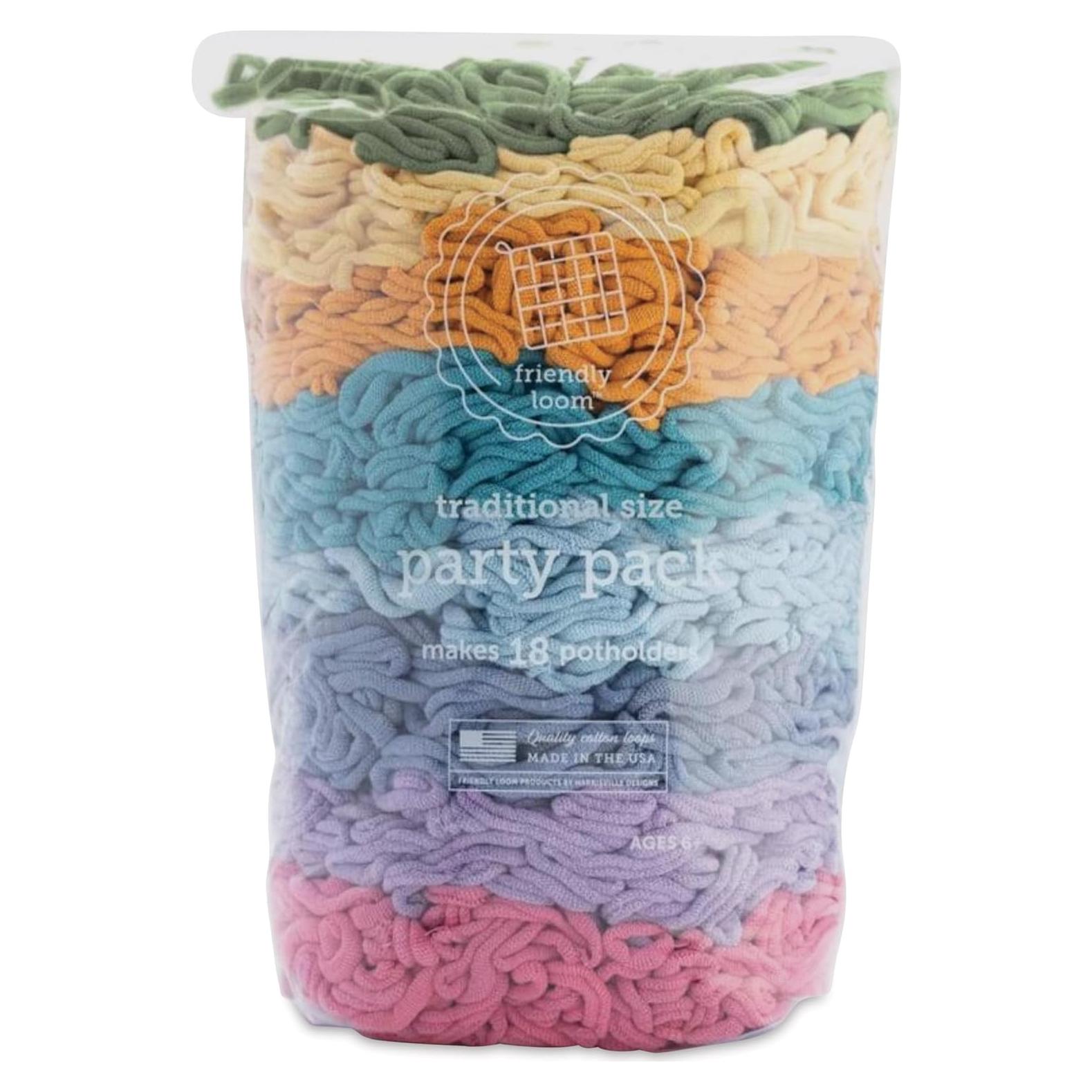 Kit de Tejido de Posavasos Friendly Loom - 18 Bucles de Algodón Botánicos