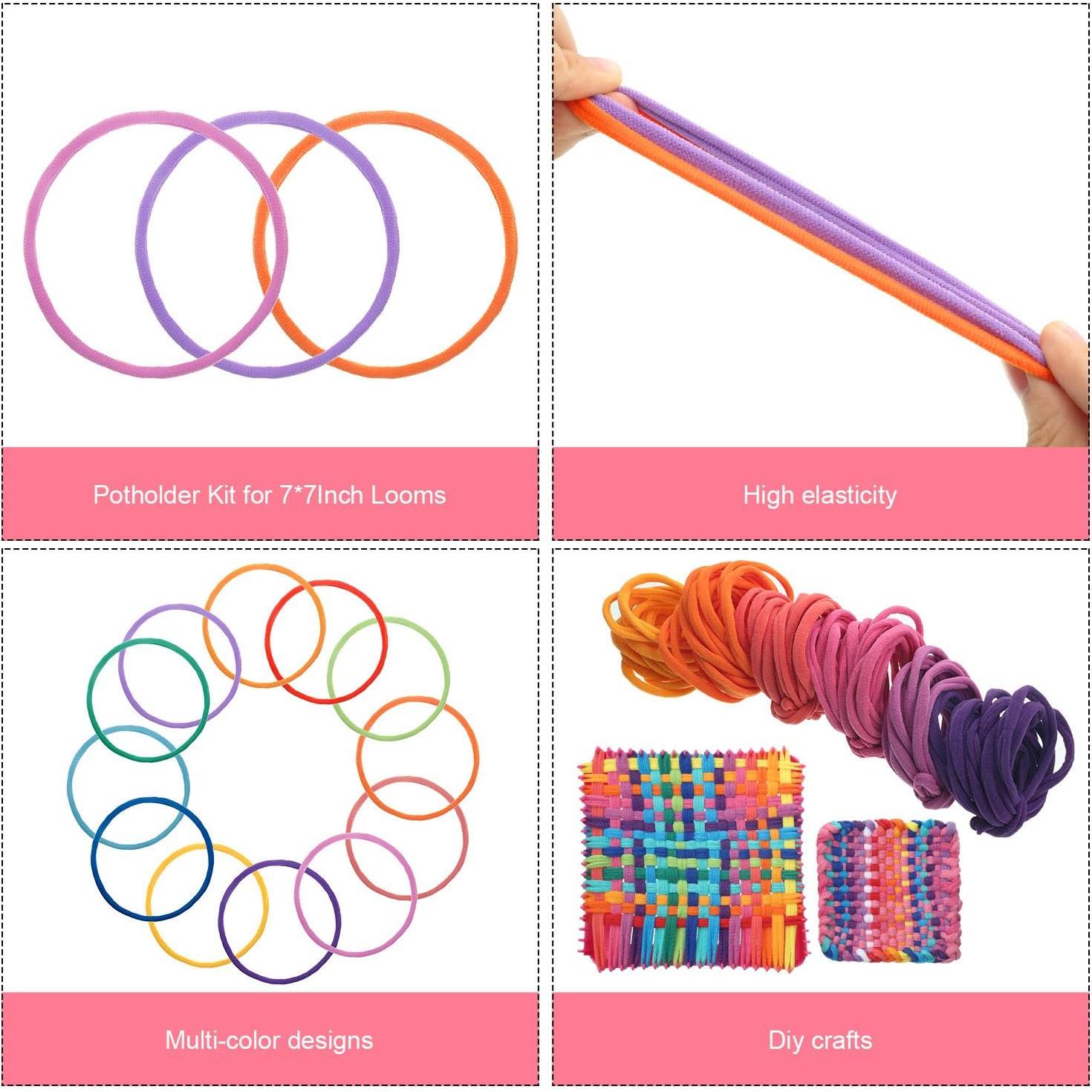 Anillos de Tejido Shappy 192 Piezas 12 Colores 11 cm