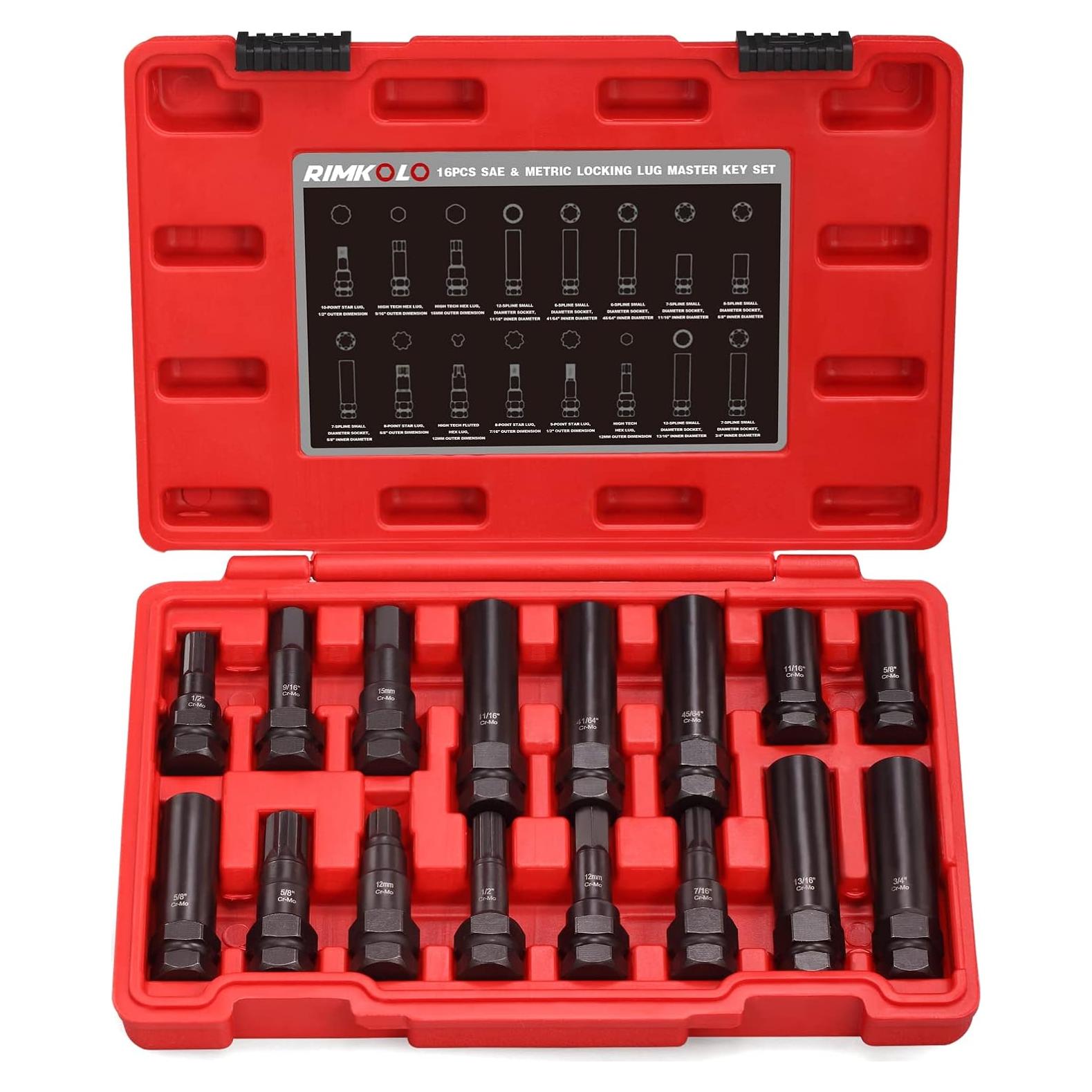 Juego de Llaves Maestras de Bloqueo RIMKOLO 16 Piezas CR-MO
