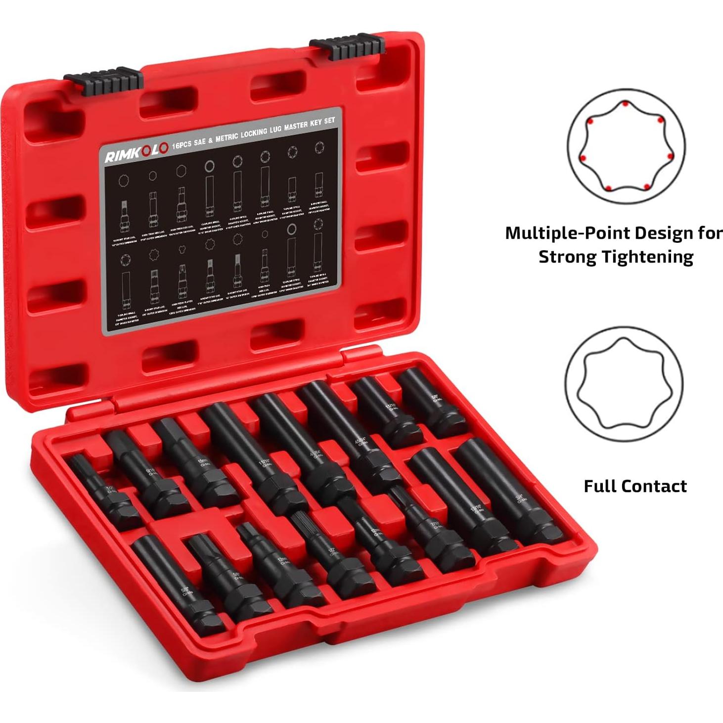 Juego de Llaves Maestras de Bloqueo RIMKOLO 16 Piezas CR-MO