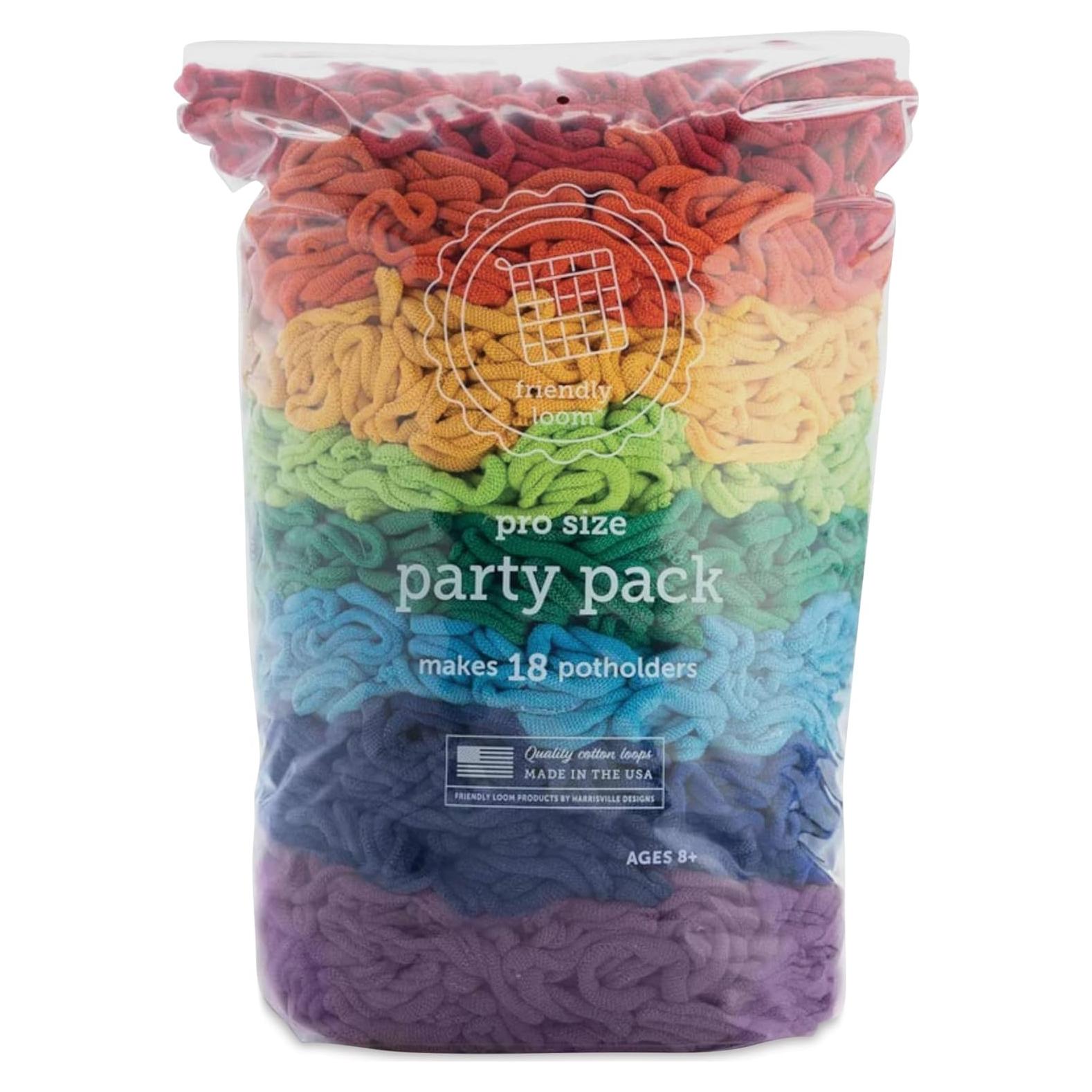Kit de Tejido Friendly Loom - 18 Bucles de Algodón Arcoíris 25.4 cm