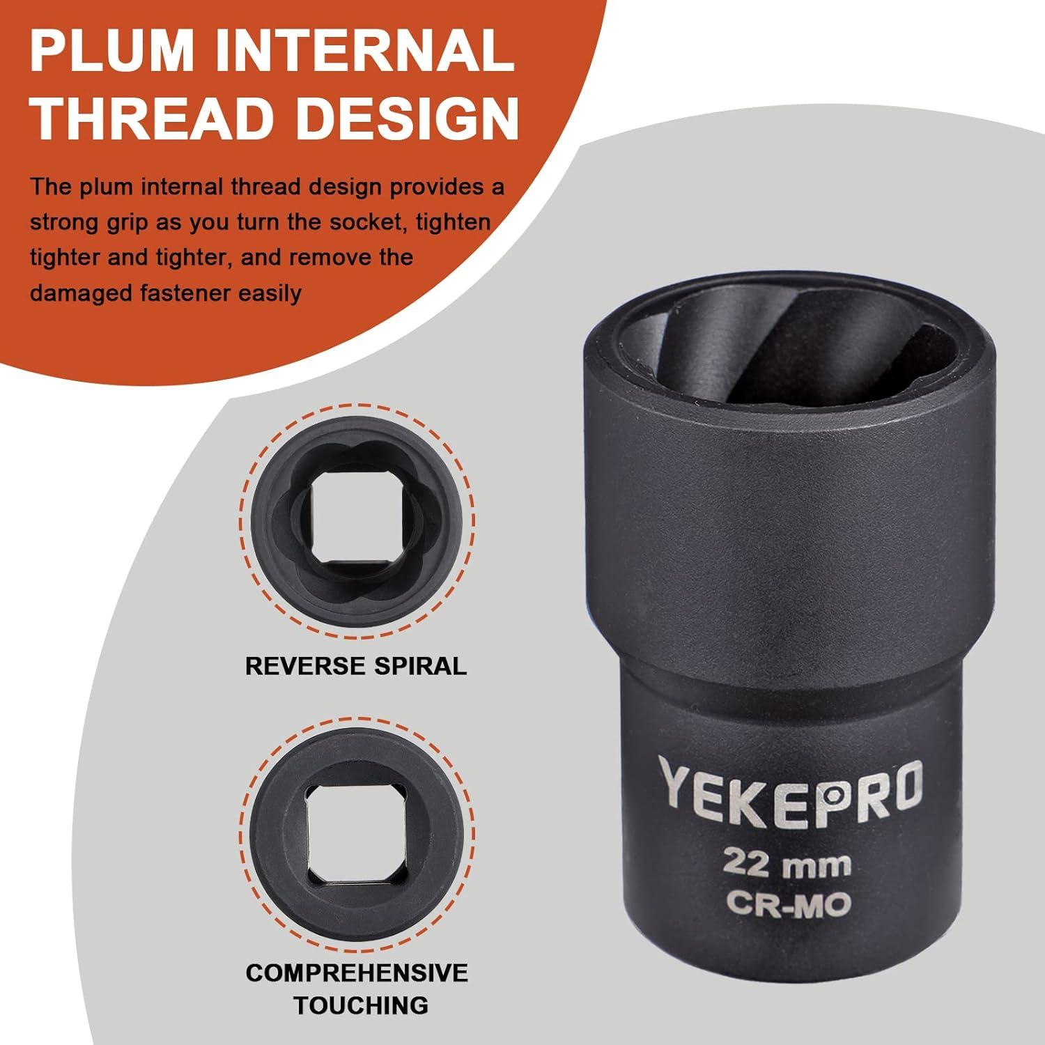 Juego de Herramientas para Remover Tuercas YEKEPRO 6 Piezas