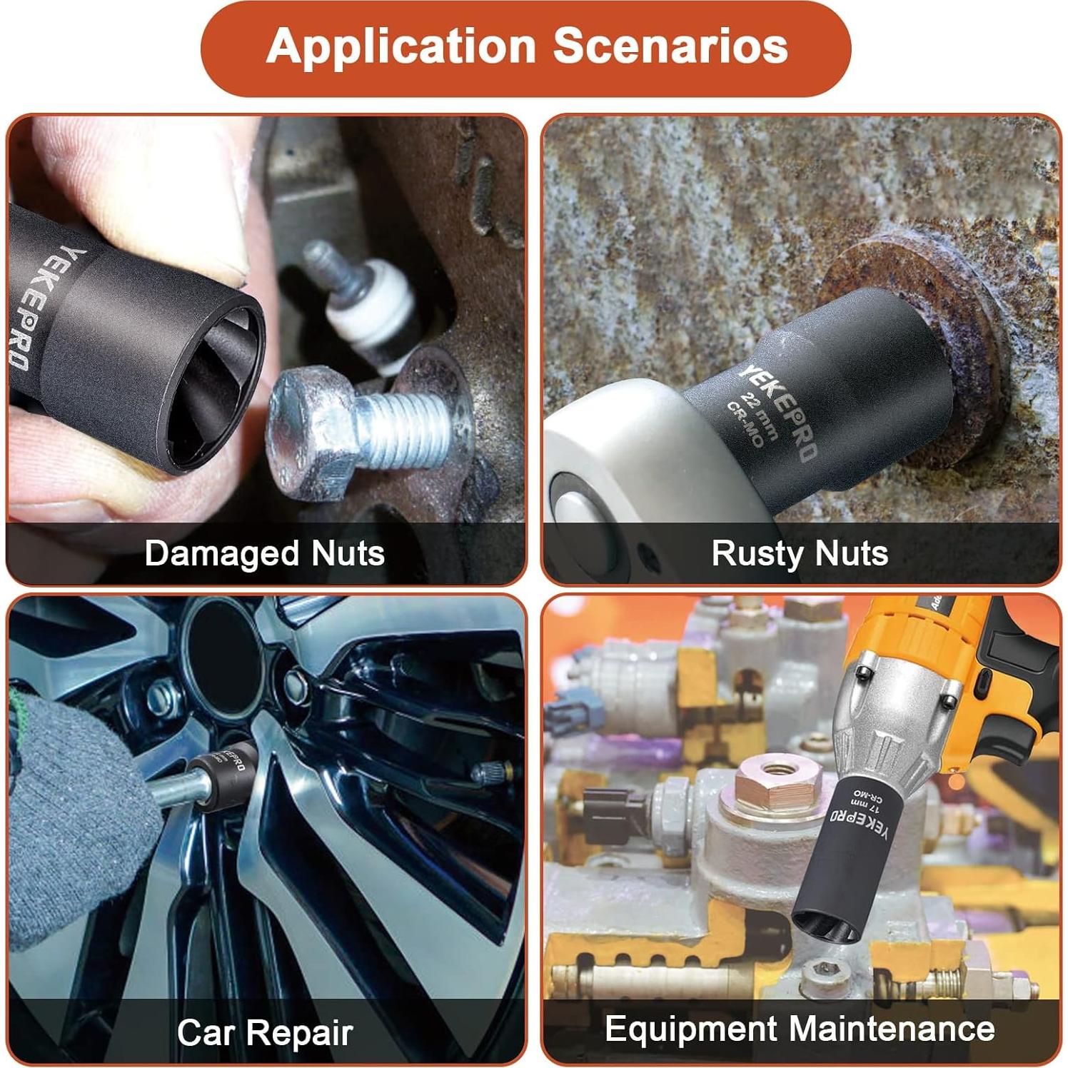 Juego de Herramientas para Remover Tuercas YEKEPRO 6 Piezas