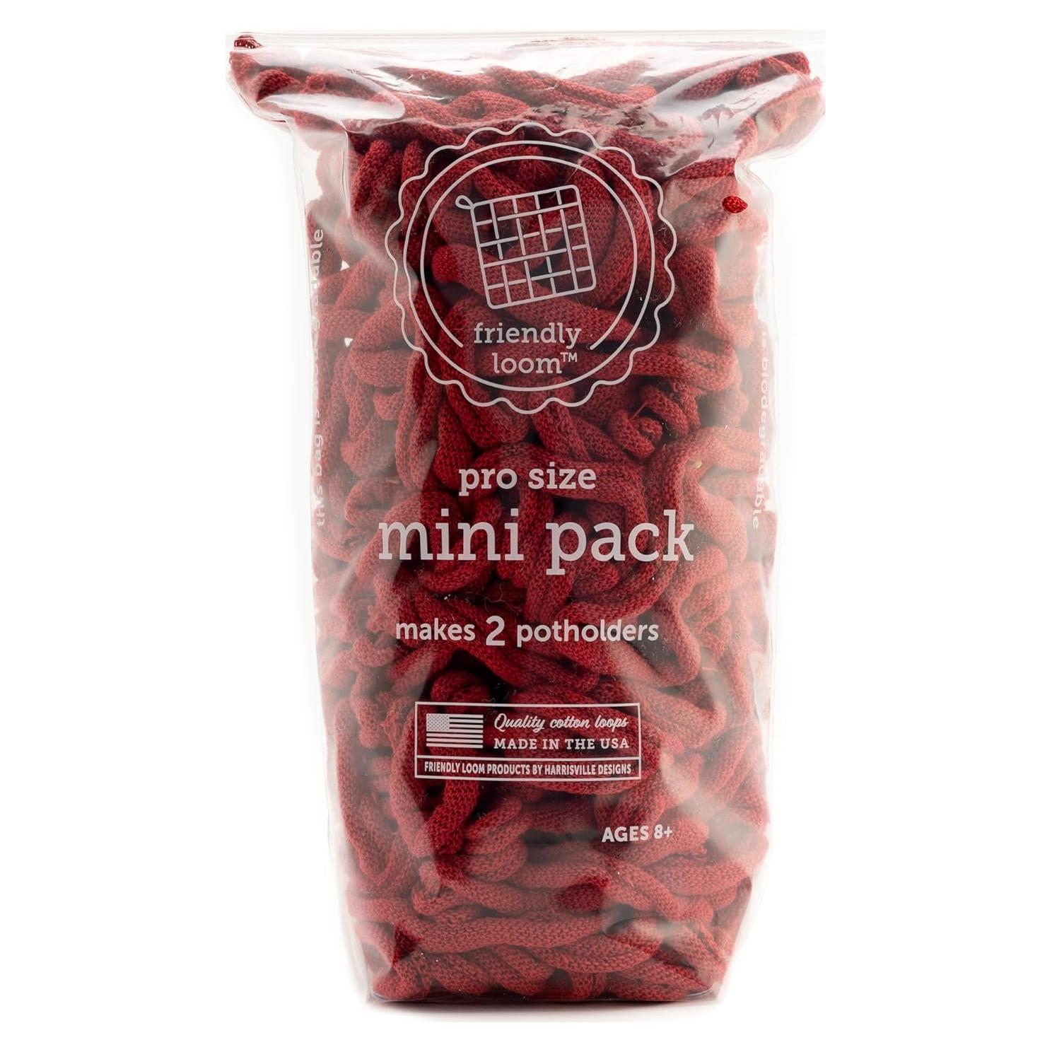 Bucles de Algodón PRO Harrisville para Potholders 10" Rojos