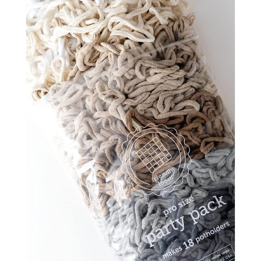 Bucles de Tejido de Algodón Friendly Loom - 18 Posavasos Neutros