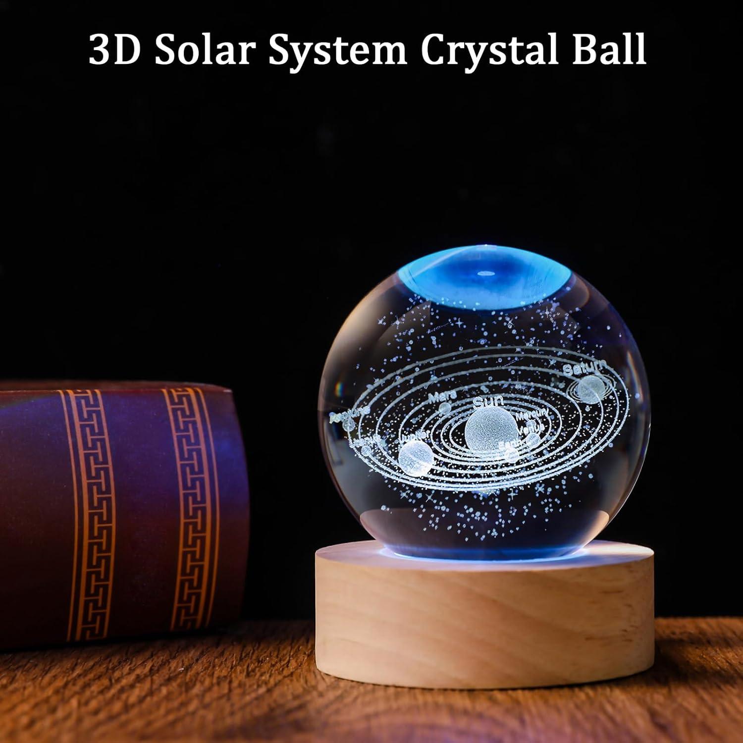 Bola de Cristal 3D del Sistema Solar QIANRUNA 60mm LED