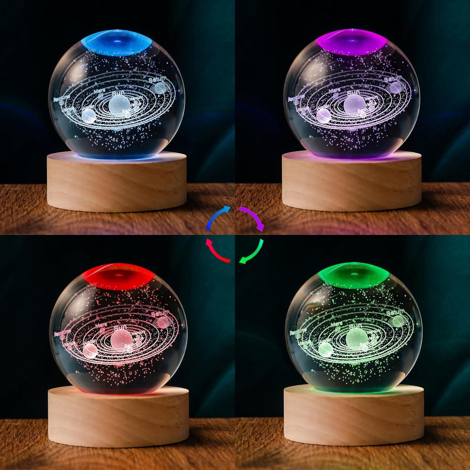 Bola de Cristal 3D del Sistema Solar QIANRUNA 60mm LED