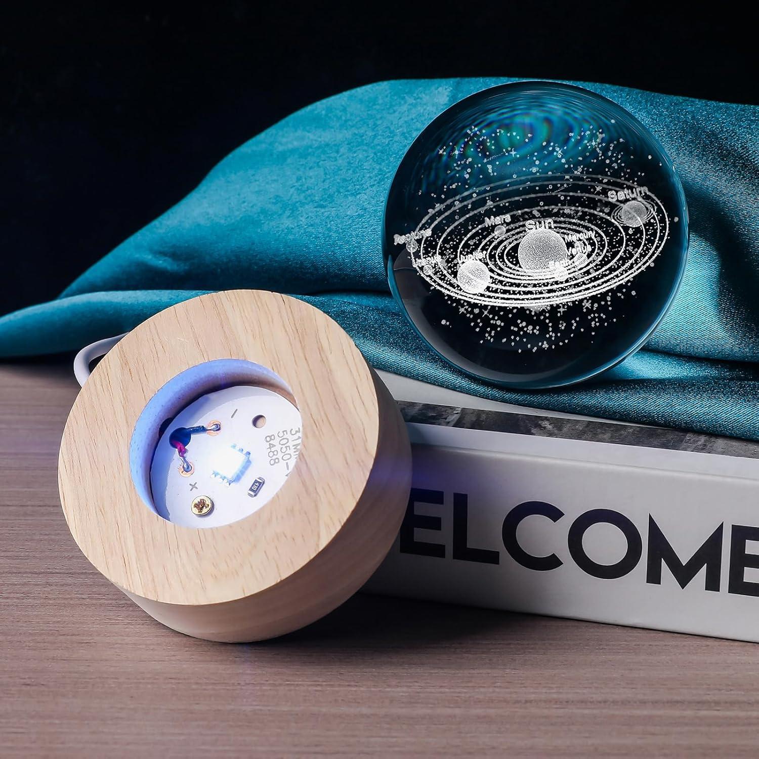 Bola de Cristal 3D del Sistema Solar QIANRUNA 60mm LED