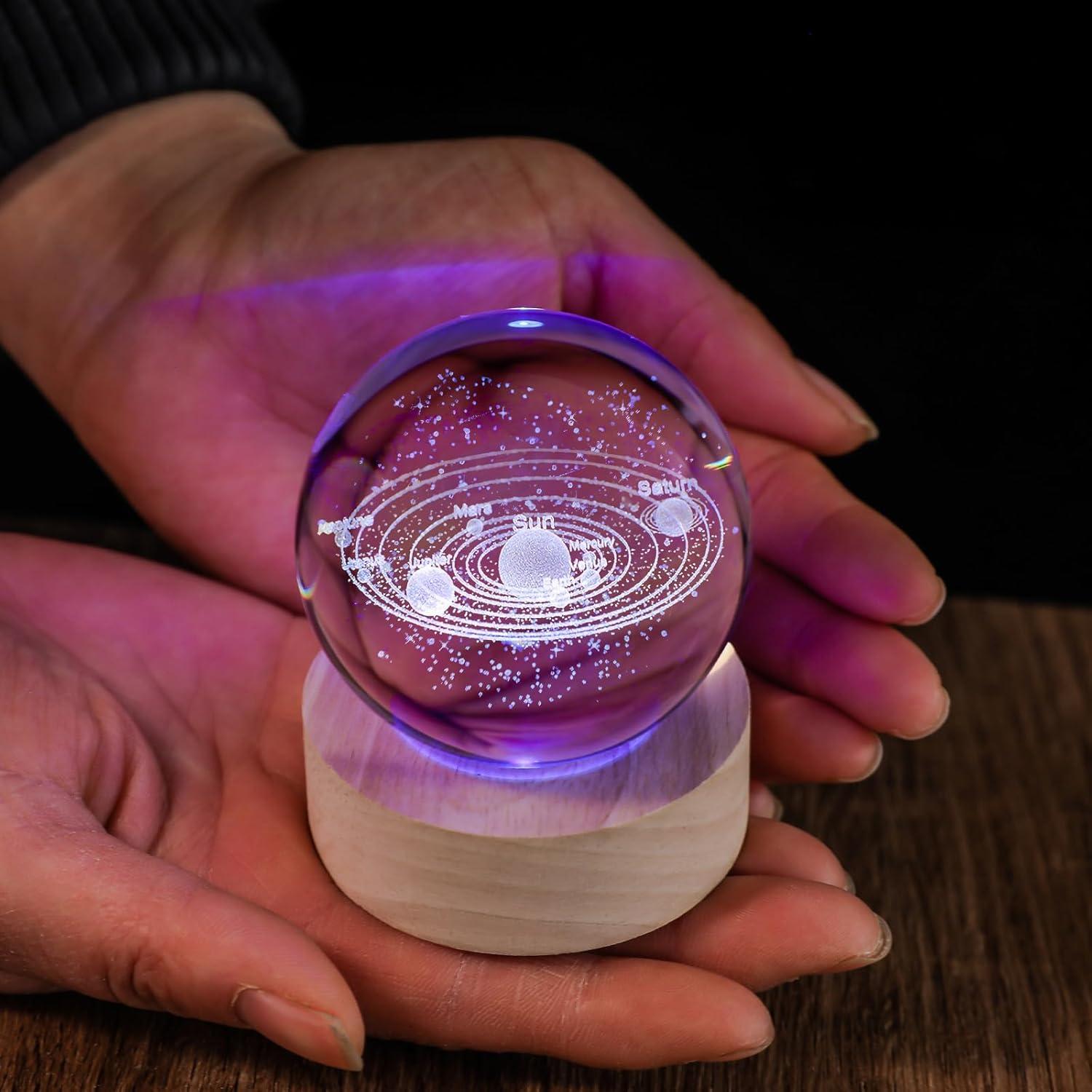 Bola de Cristal 3D del Sistema Solar QIANRUNA 60mm LED