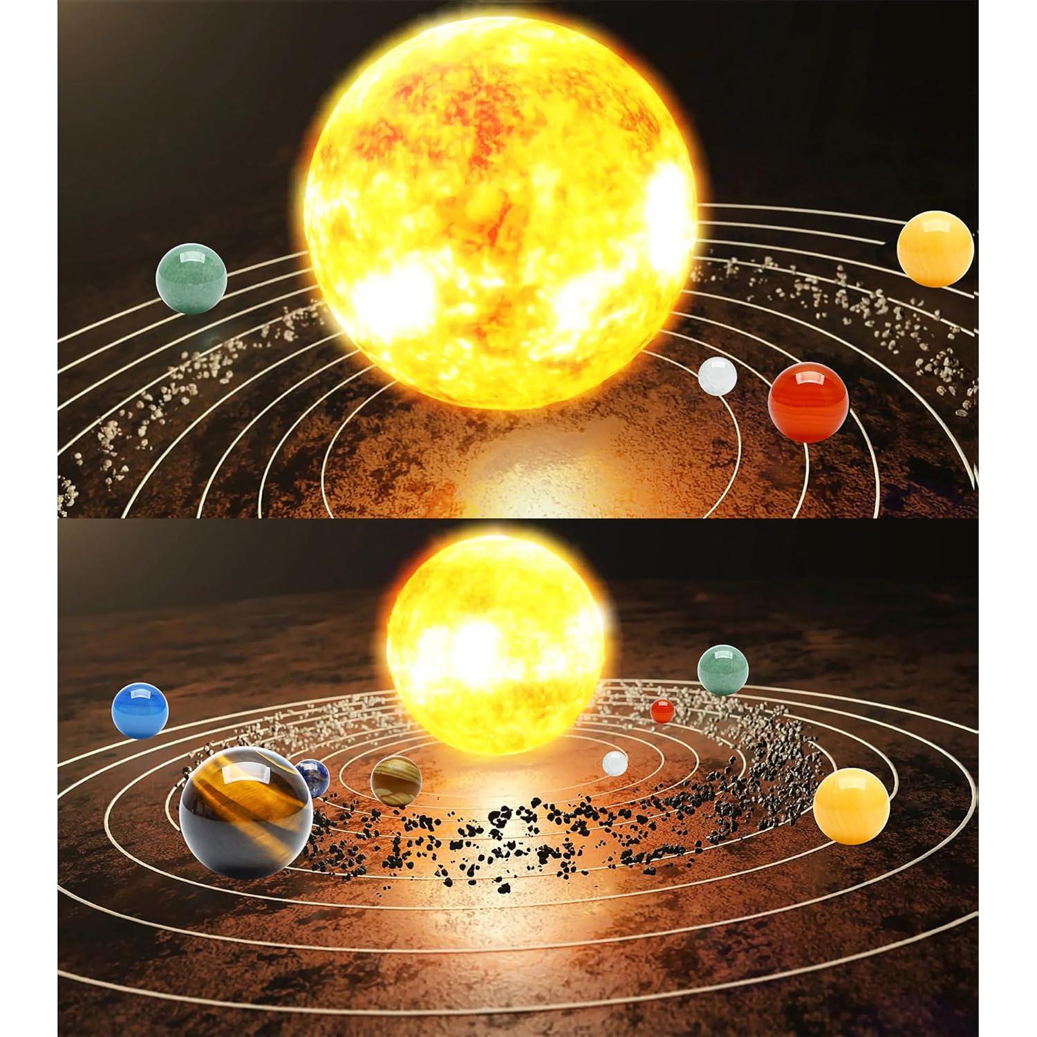 Modelo de Sistema Solar 8 Planetas Gemas Naturales KRISININE