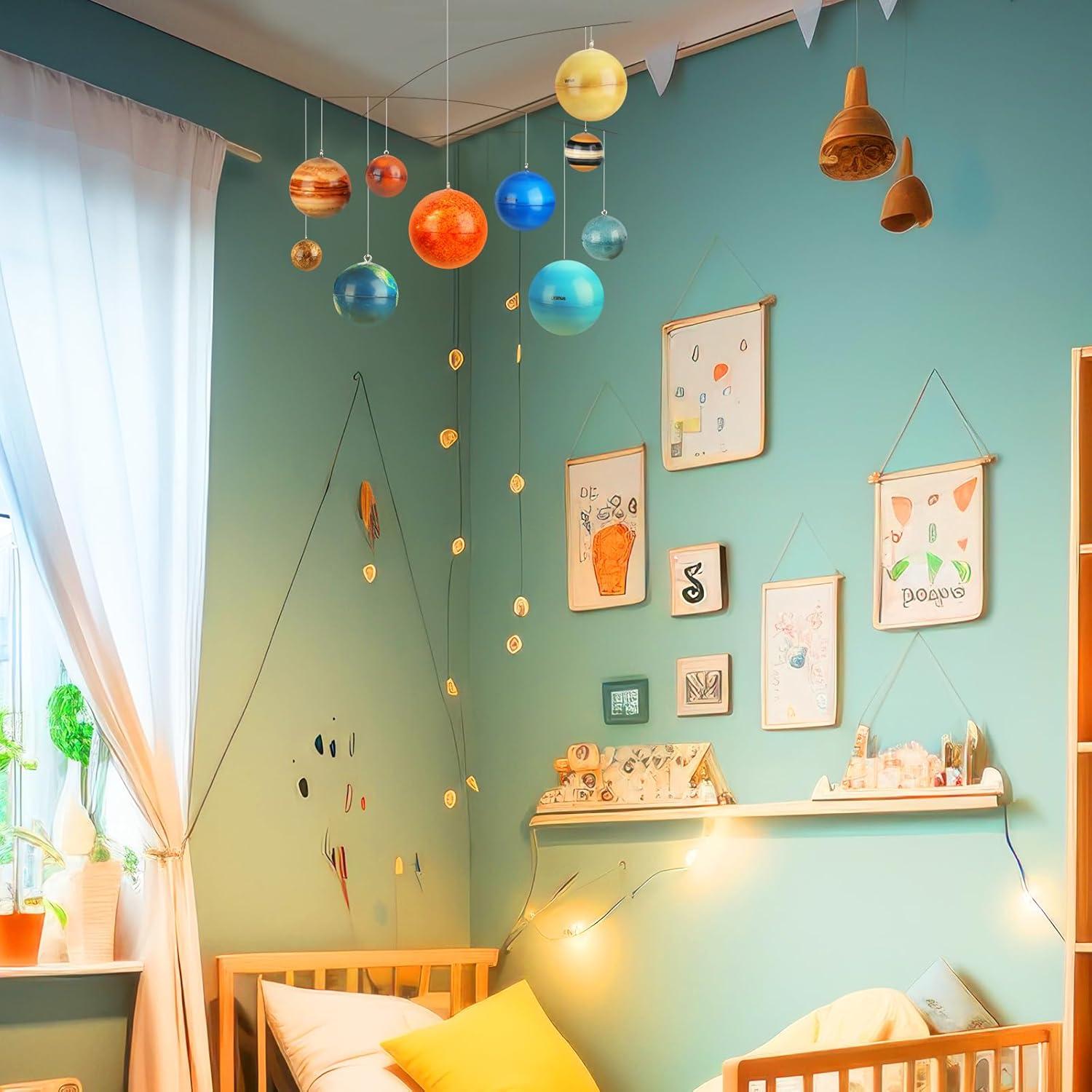 Móvil 3D del Sistema Solar Hollowfly 60 cm Decoración Educativa