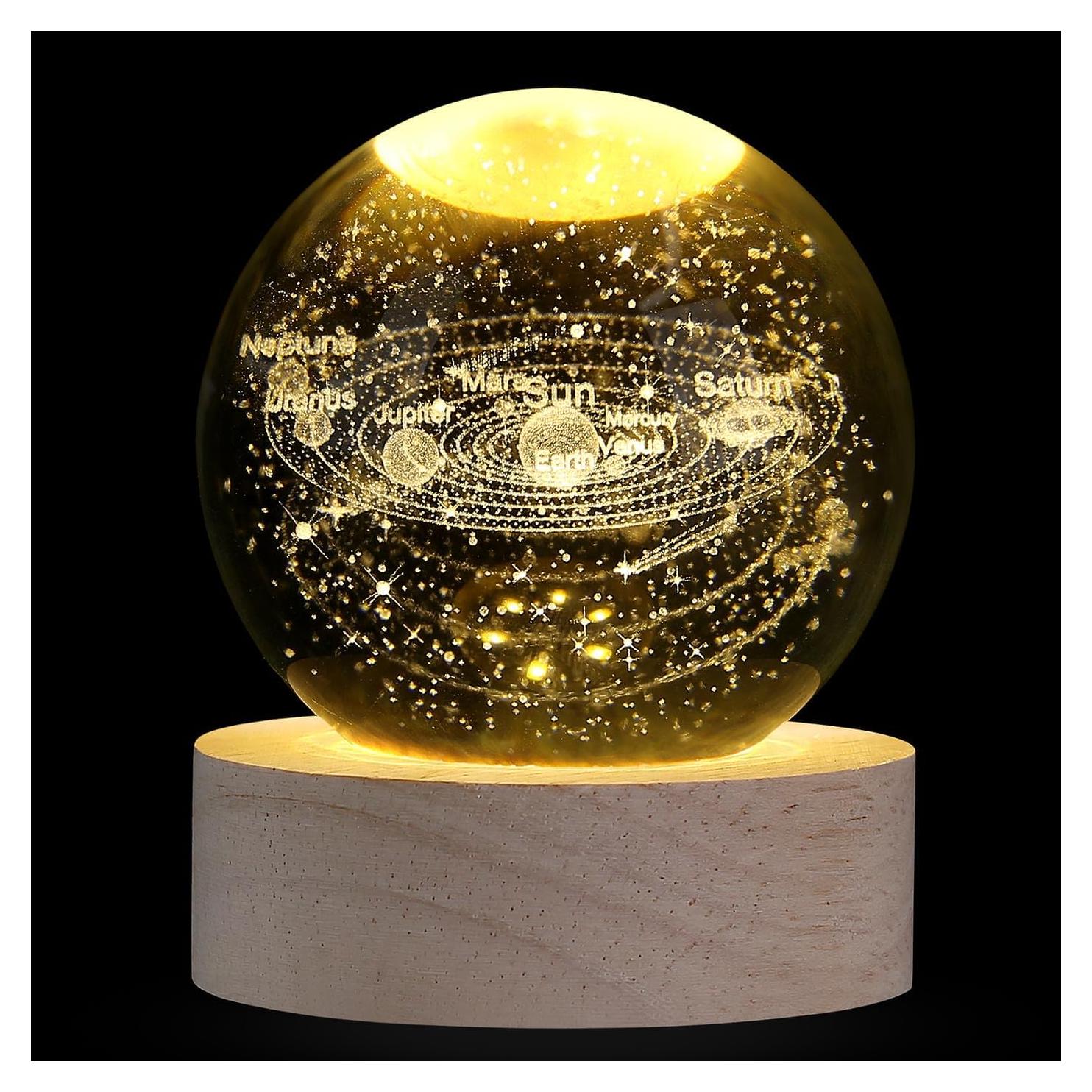 Bola de Cristal 3D Sistema Solar MAIBAOTA 12 cm Decoración